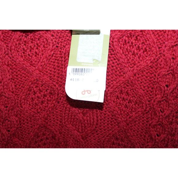 NWT Carraig Donn Cable Knit Wool Cap Sleeve Dress Red Girl's Size Medium H12020 - Picture 7 of 11